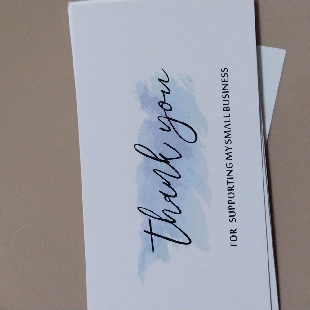 50 Thank You Cards with Blue Brushstroke